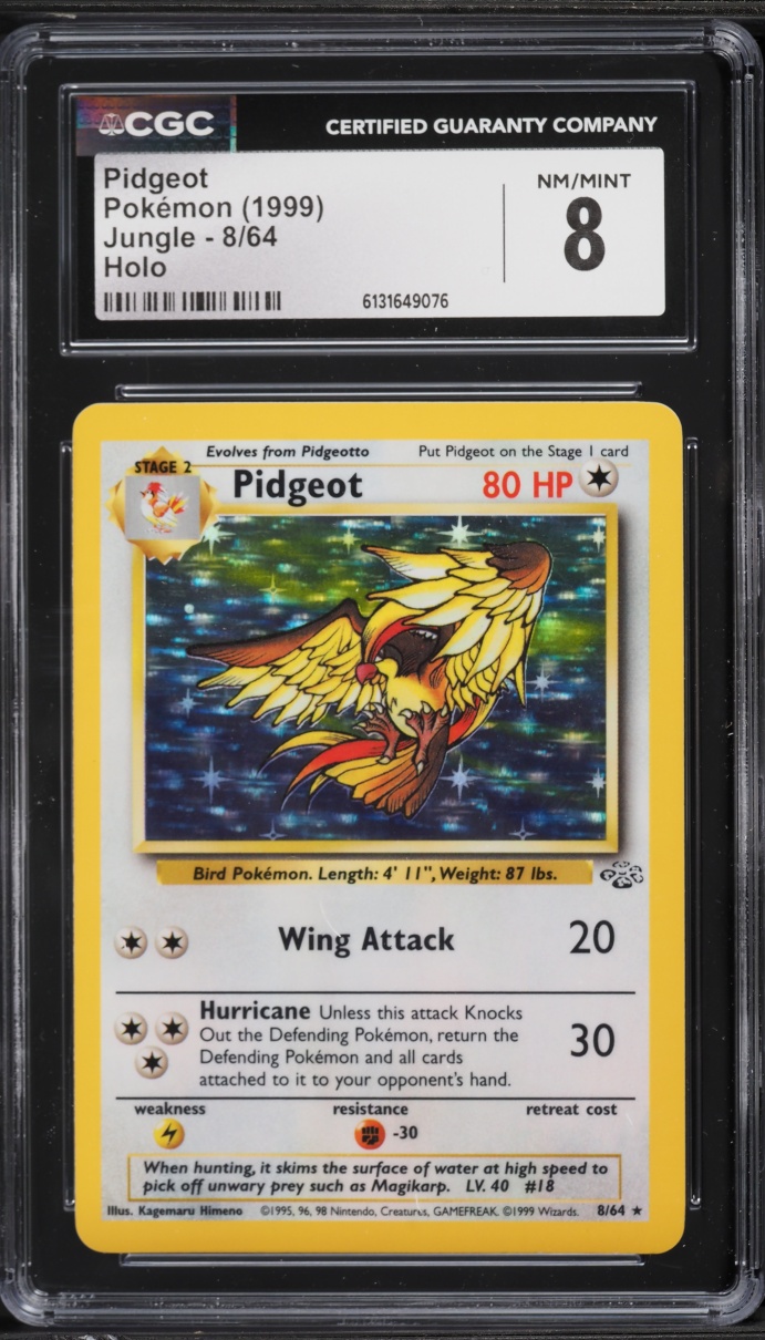 1999 Pokemon Jungle Holo Pidgeot #8 CGC 8 NM-MT