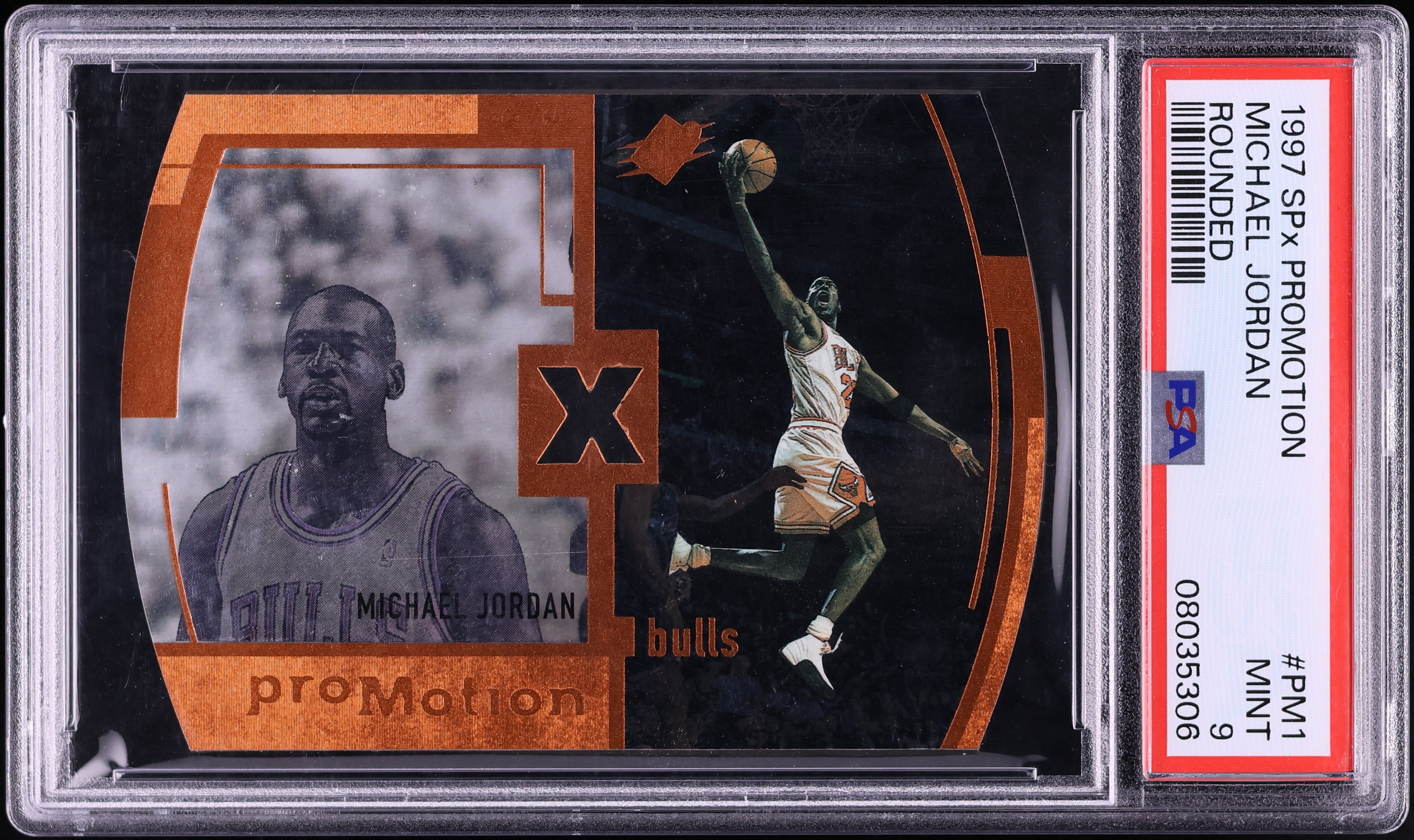 1997 SPx Promotion Rounded Die-Cut Michael Jordan #PM1 PSA 9 MINT
