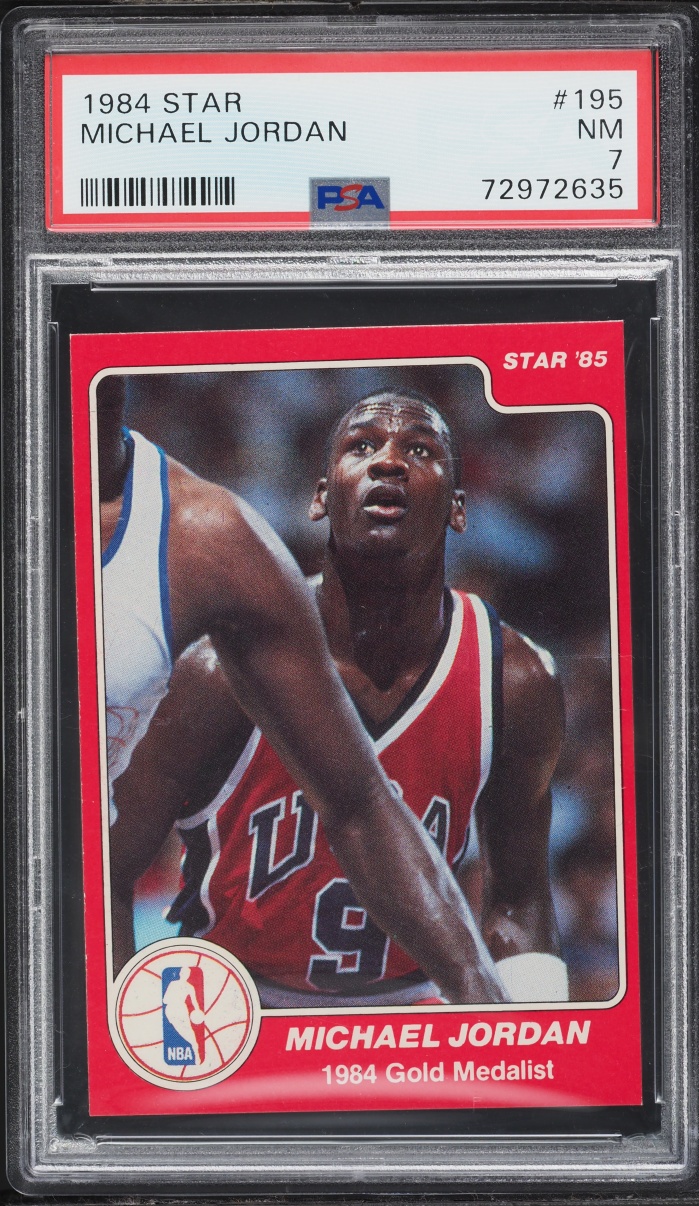 1984 Star Basketball Michael Jordan ROOKIE #195 PSA 7 NRMT