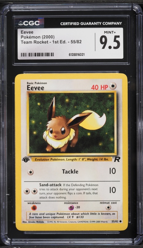 first edition eevee card Eevee Team Rocket 1st Edition 55/82 SGC 8.5