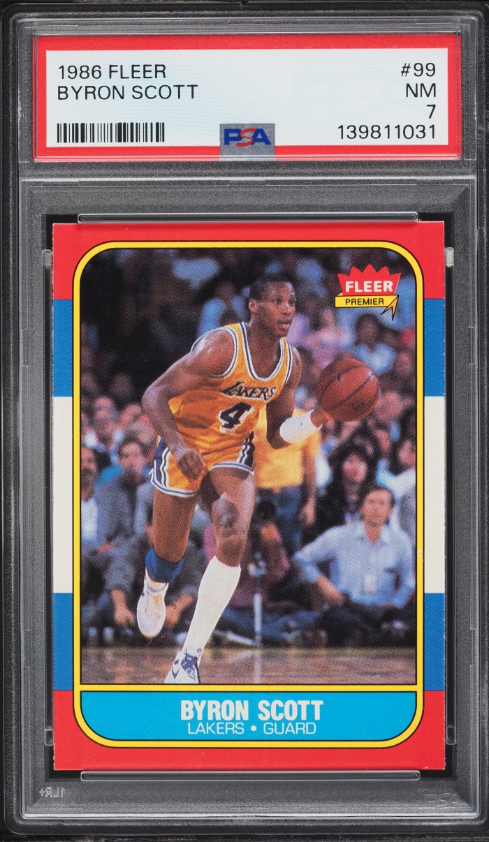 1986 Fleer Basketball Byron Scott ROOKIE #99 PSA 7 NRMT