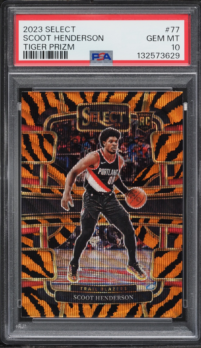 2023 Select Concourse Tiger Prizm Scoot Henderson ROOKIE #77 PSA 10 GEM MINT