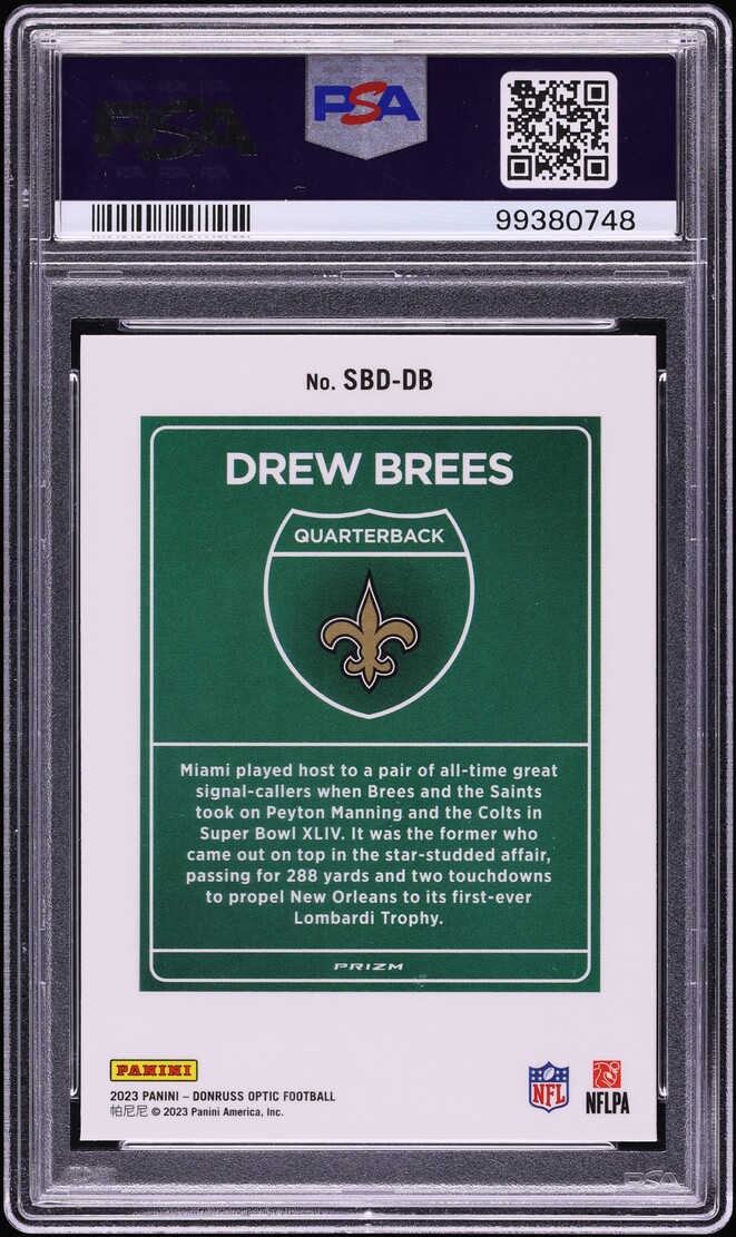 2023 Donruss Optic Super Bowl Downtown Drew Brees #SBD-DB PSA 9 MINT