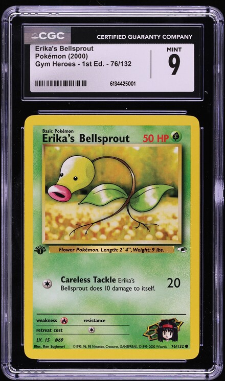 2000 Pokemon Gym Heroes 1st Edition Erika's Bellsprout #76 CGC 9 MINT