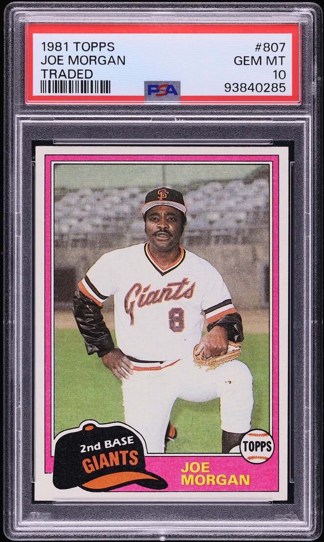 1981 Topps Traded Joe Morgan #807 PSA 10 GEM MINT