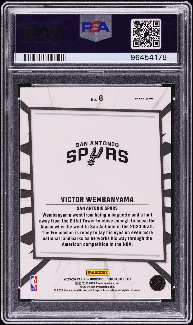 2023 Donruss Optic My House! Holo Prizm Victor Wembanyama ROOKIE #6 PSA 10 GEM MINT