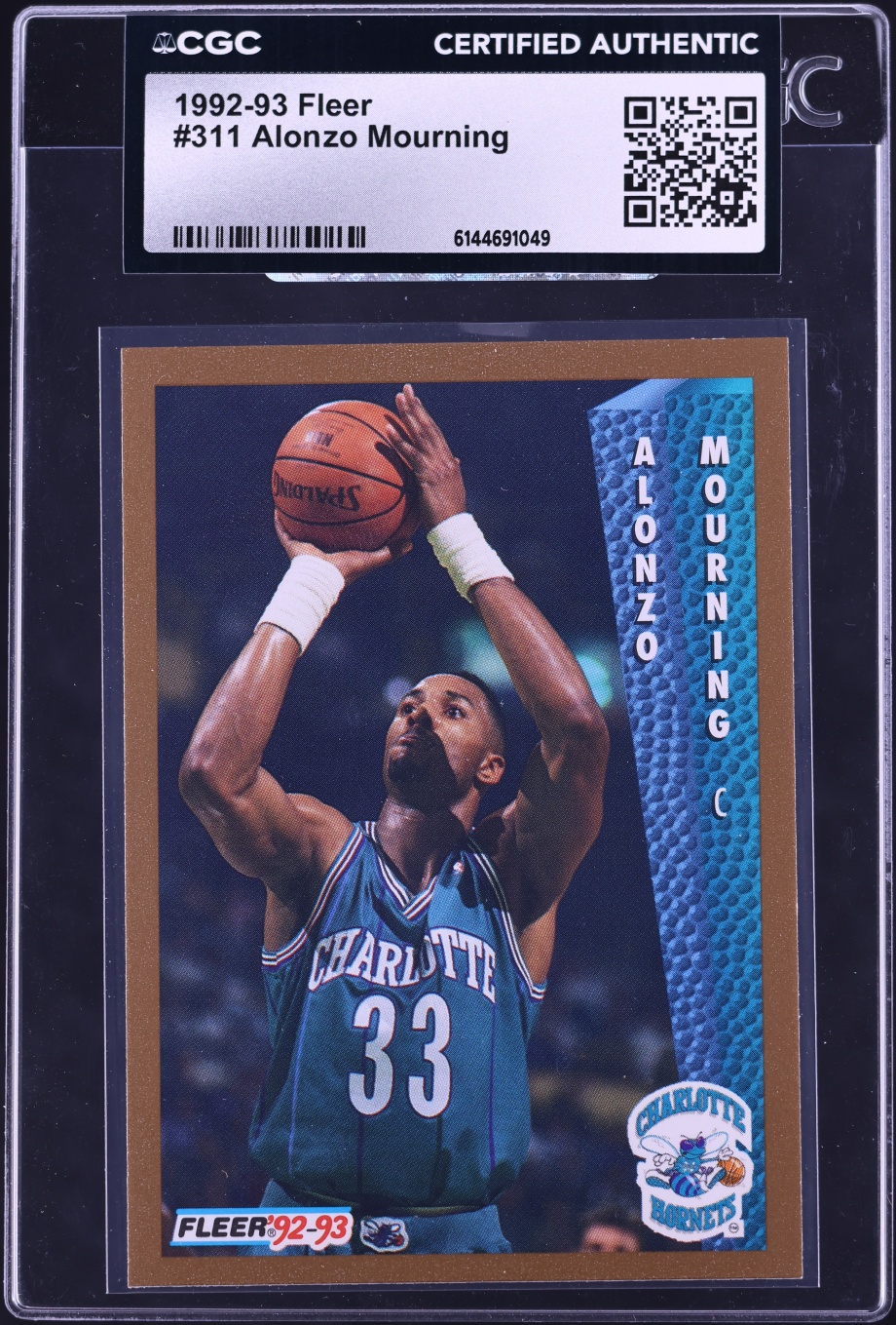 1992 Fleer Basketball Alonzo Mourning ROOKIE #311 CGC AUTH