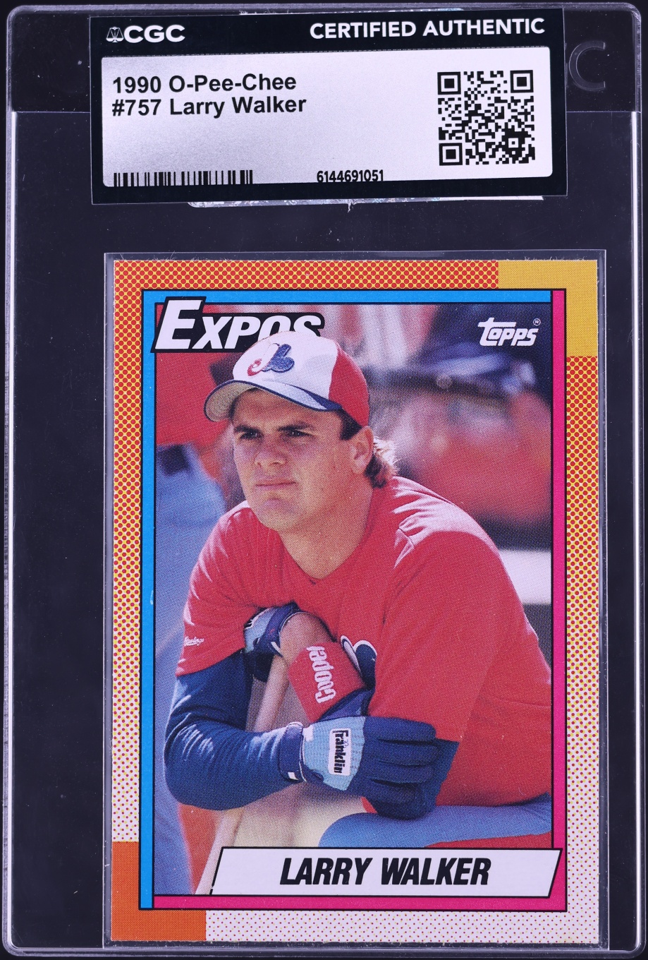 1990 O-Pee-Chee Larry Walker ROOKIE #757 CGC AUTH