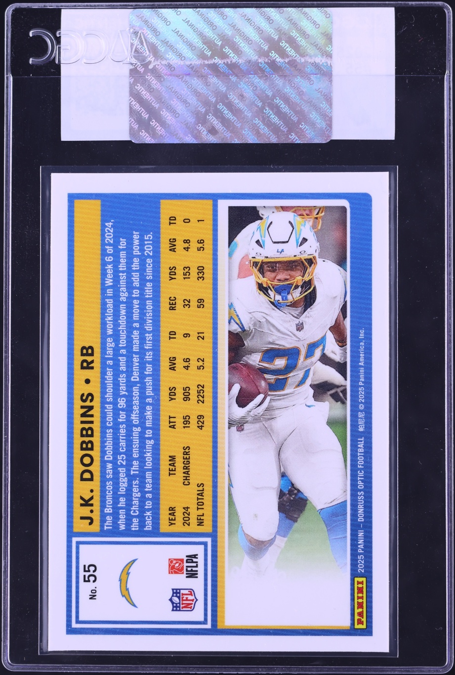 2025 Donruss Optic J.K. Dobbins #55 CGC AUTH