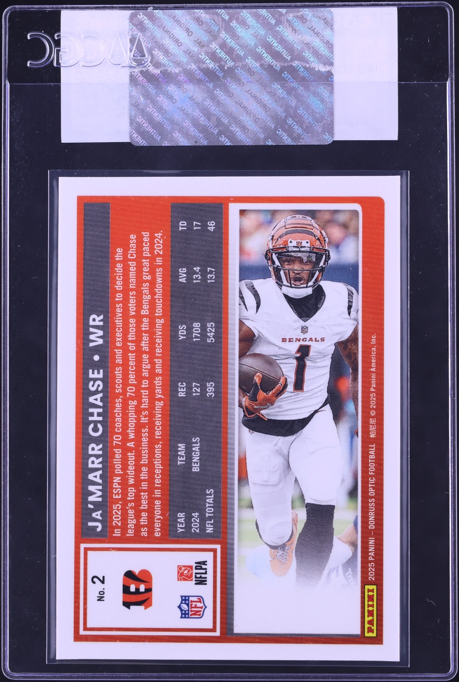 2025 Donruss Optic Ja'Marr Chase #2 CGC AUTH