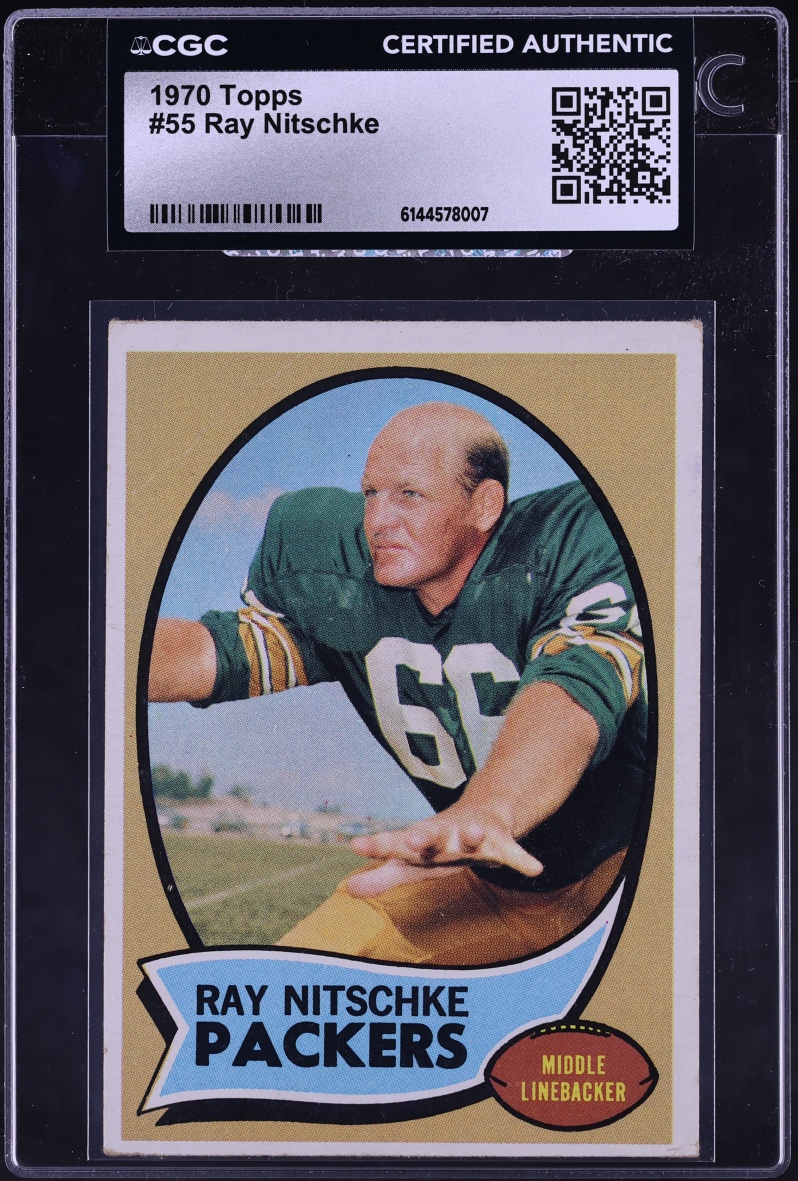 1970 Topps Football Ray Nitschke #55 JSA CGC AUTH