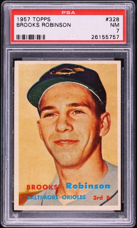 1957 Topps Brooks Robinson ROOKIE #328 PSA 7 NRMT