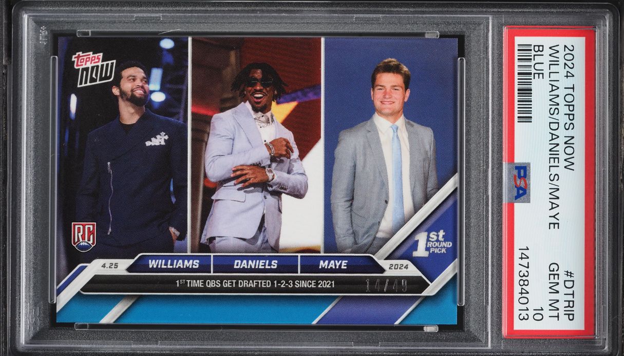 2024 Topps Now Blue Caleb Williams Jayden Daniels Drake Maye 