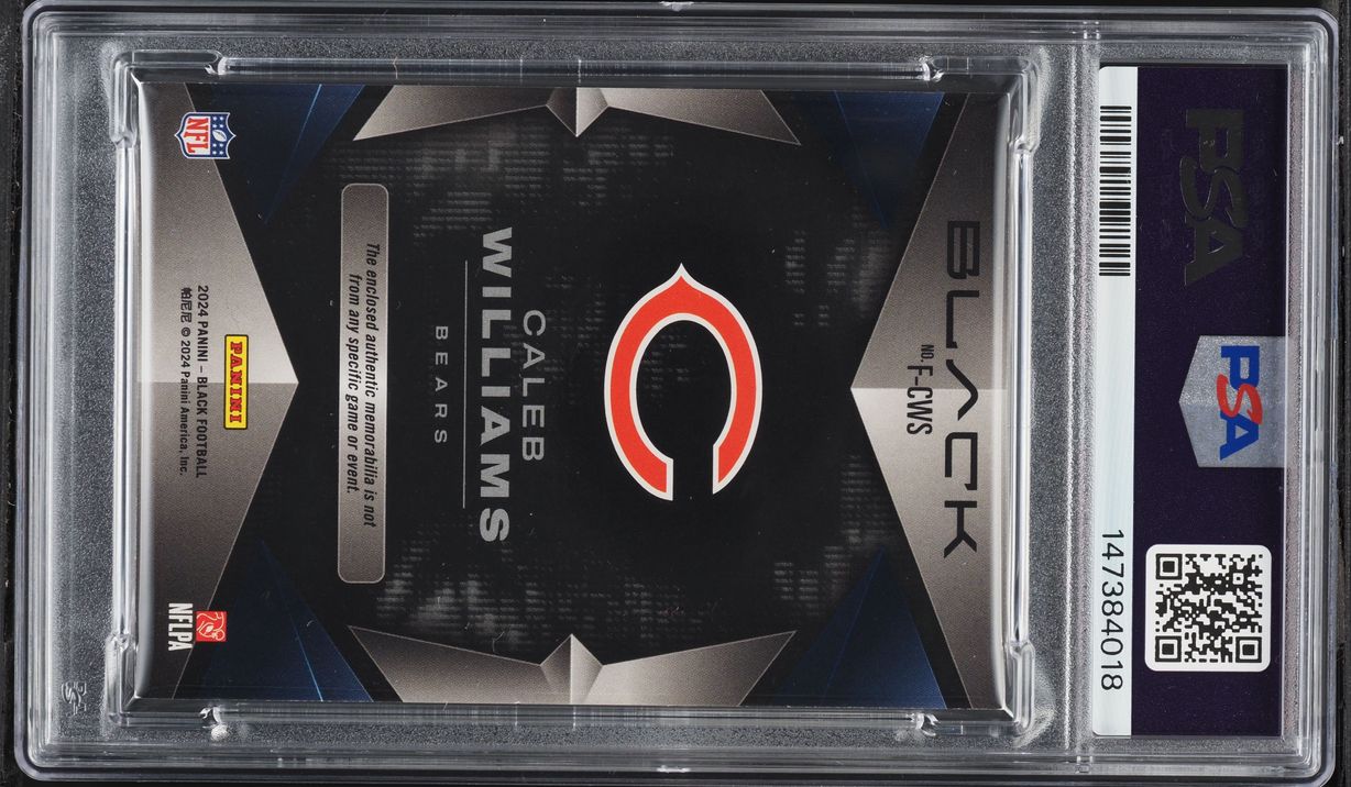 2024 Panini Black Futuristic Ruby Caleb Williams PATCH /10 #F-CWS PSA 6 EXMT