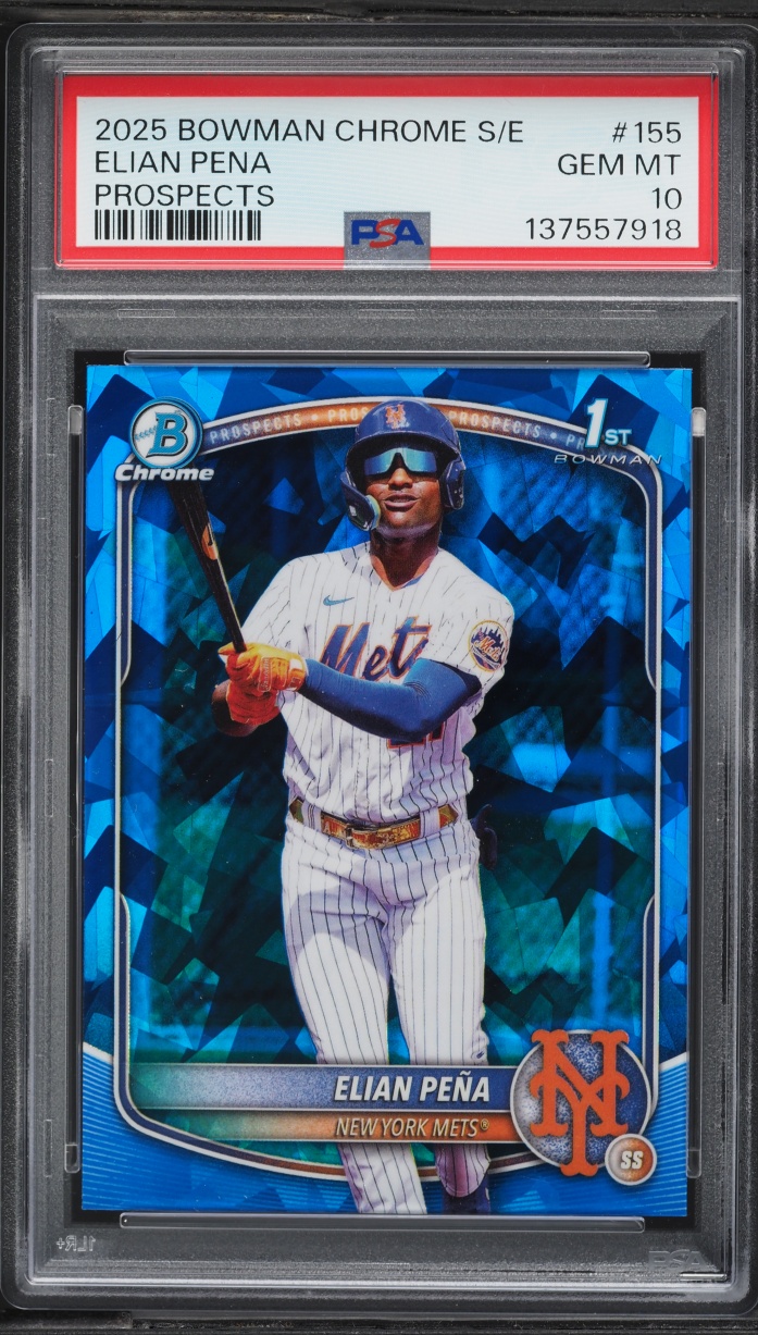 2025 Bowman Chrome Sapphire Edition Elian Pena PROSPECT #BCP-155 PSA 10 GEM MINT