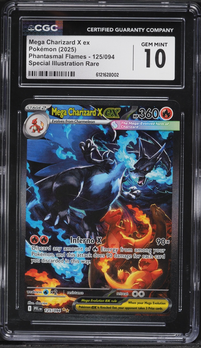 2025 Pokemon Mega Evolution Phantasmal Flames SIR Mega Charizard X ex #125 CGC 10 GEM MINT