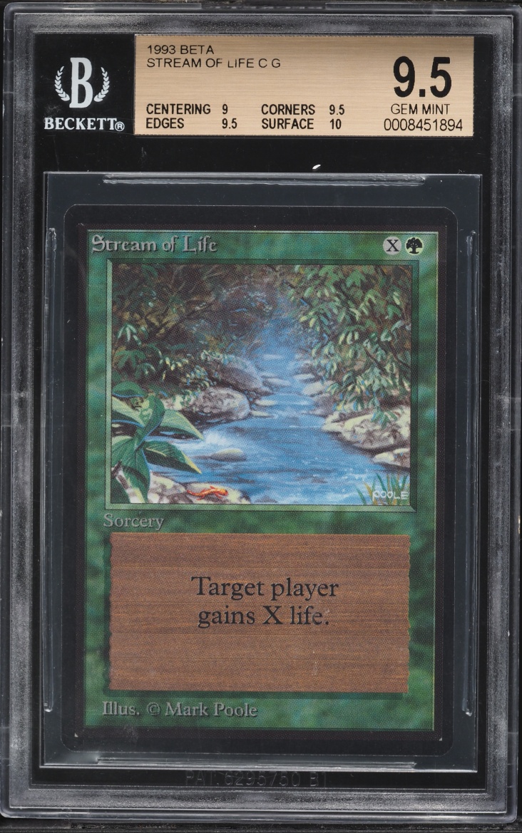 1993 Magic The Gathering MTG Beta Stream Of Life BGS 9.5 GEM MINT