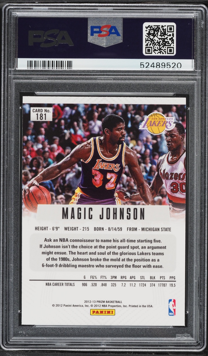 2012 Panini Prizm Magic Johnson #181 PSA 10 GEM MINT