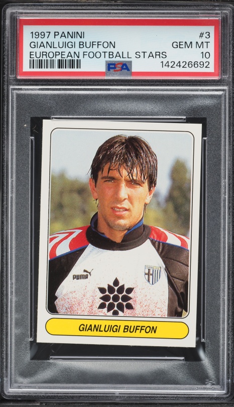 1997 Panini European Soccer Stars Gianluigi Buffon ROOKIE #3 PSA 8