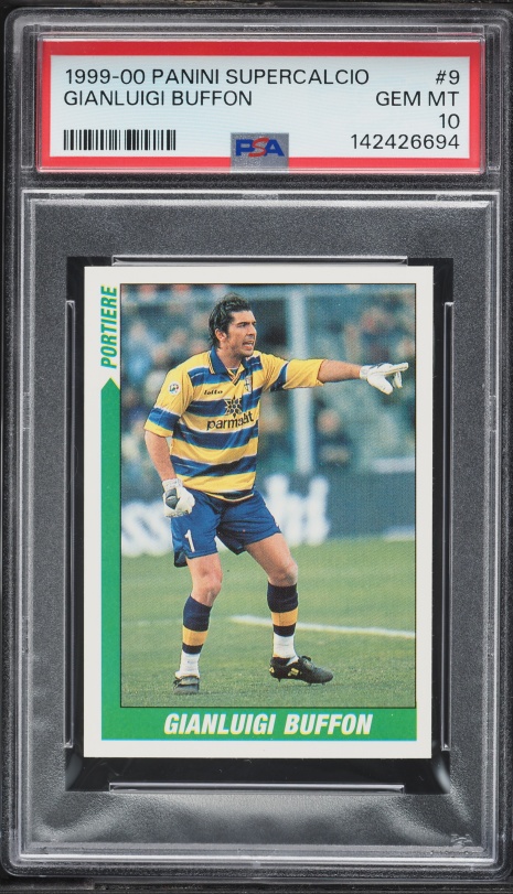 1997 Panini European Soccer Stars Gianluigi Buffon ROOKIE #3 PSA 8