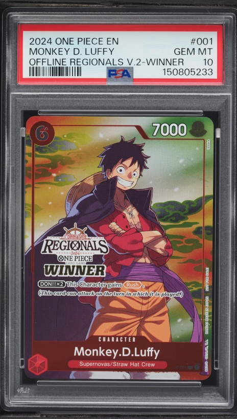 2024 One Piece Promo Offline Regionals Volume 2 Winner Monkey D. Luffy #P-001 PSA 10 GEM MINT