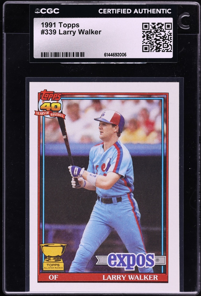 1991 Topps Larry Walker #339 CGC AUTH