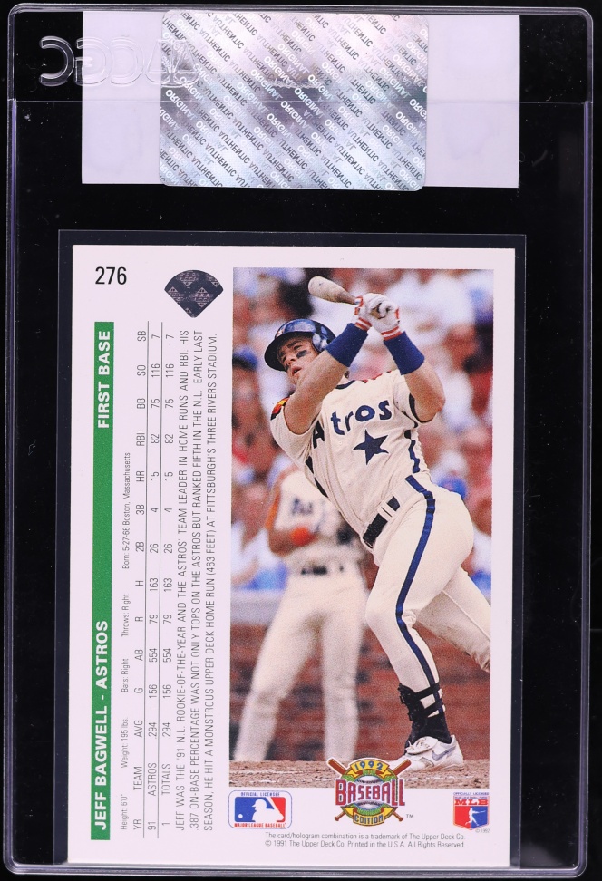 1992 Upper Deck Jeff Bagwell #276 CGC AUTH