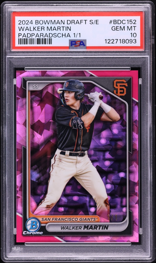 2024 Bowman Draft Sapphire Edition Padparadscha Walker Martin PROSPECT 1/1 PSA 10 GEM MINT