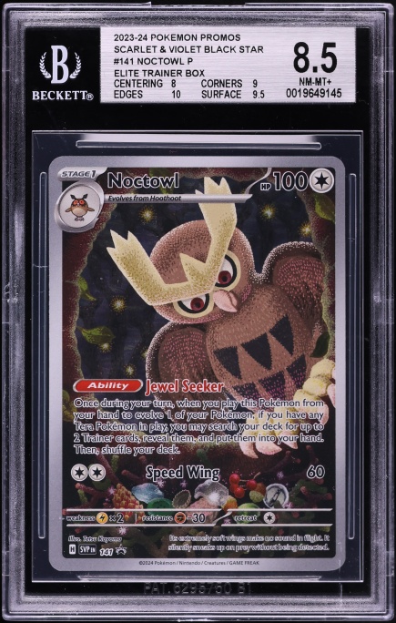 shiny noctowl pokemon card Noctowl AR 114/102 Stellar Miracle main image 1