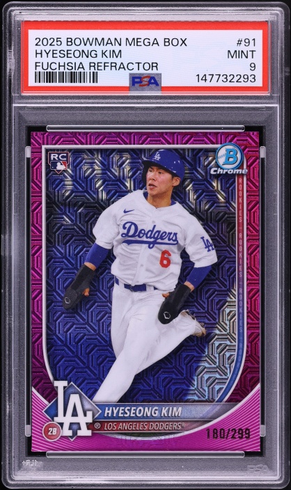 2025 Finest Debut Sky Blue Refractor Hyeseong Kim ROOKIE /150 #D Bowman Hyeseong Kim RC Blue /150