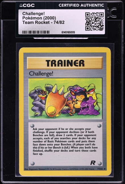 2000 Pokemon Team Rocket Challenge! #74 CGC AUTH