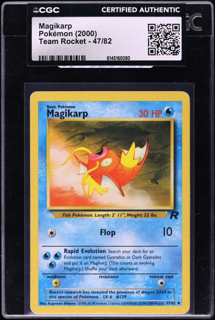 2000 Pokemon Team Rocket Magikarp #47 CGC AUTH