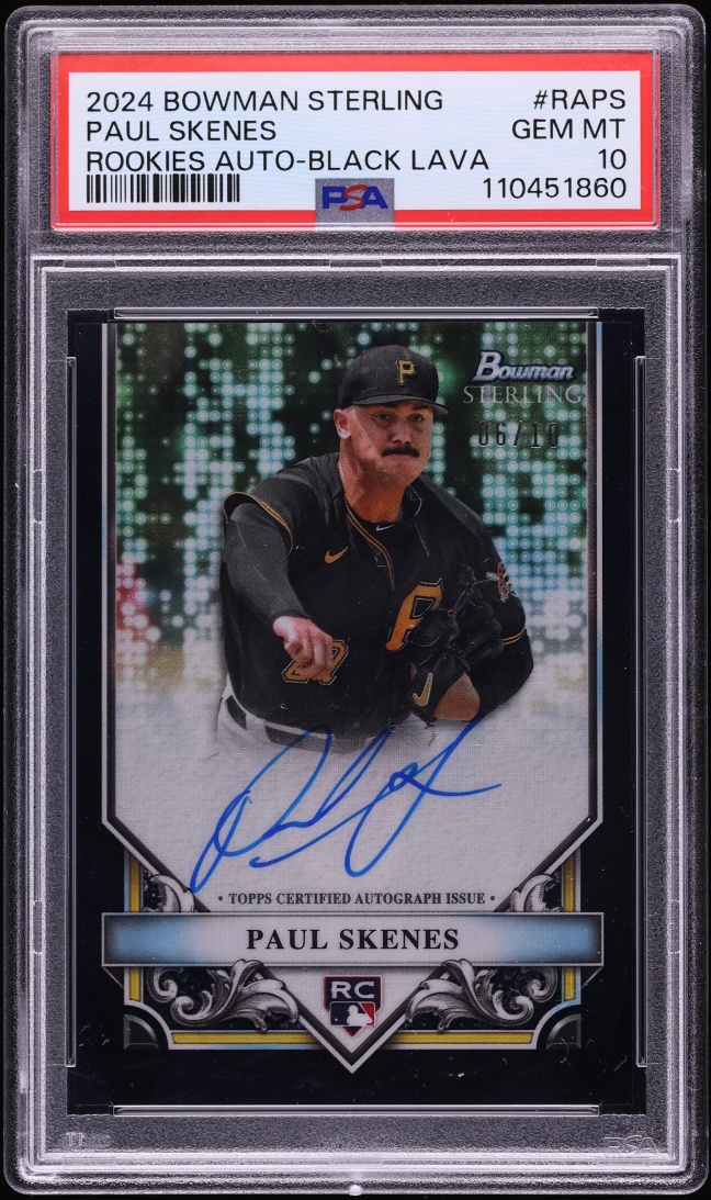 2024 Bowman Sterling Black Lava Paul Skenes ROOKIE AUTO /10 #RA-PS PSA 10 GEM MINT