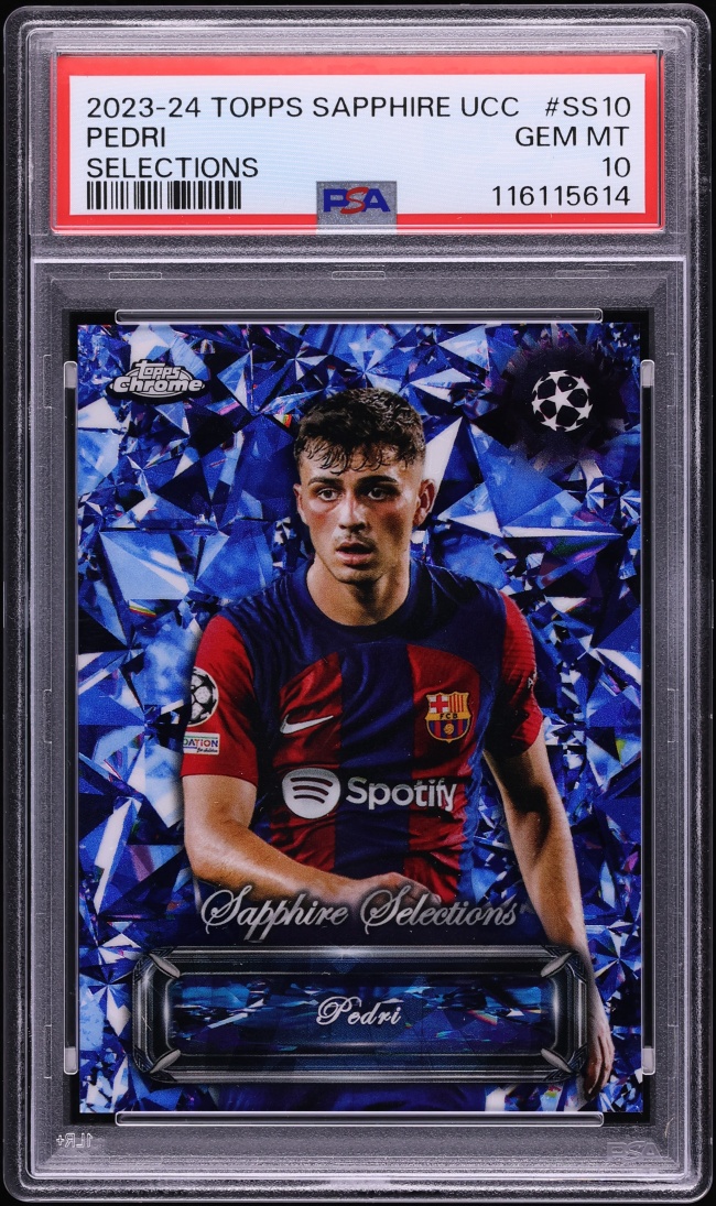 2023 Topps Chrome UEFA Club Competitions Sapphire Selections Pedri #SS-10 PSA 10 GEM MINT