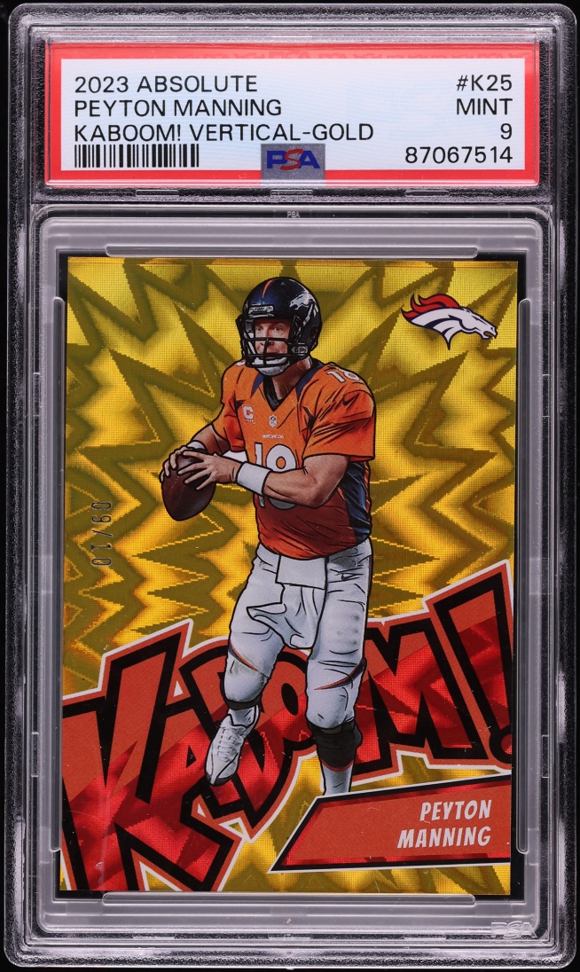 2023 Absolute Kaboom! Vertical Gold Peyton Manning /10 #K25 PSA 9 MINT