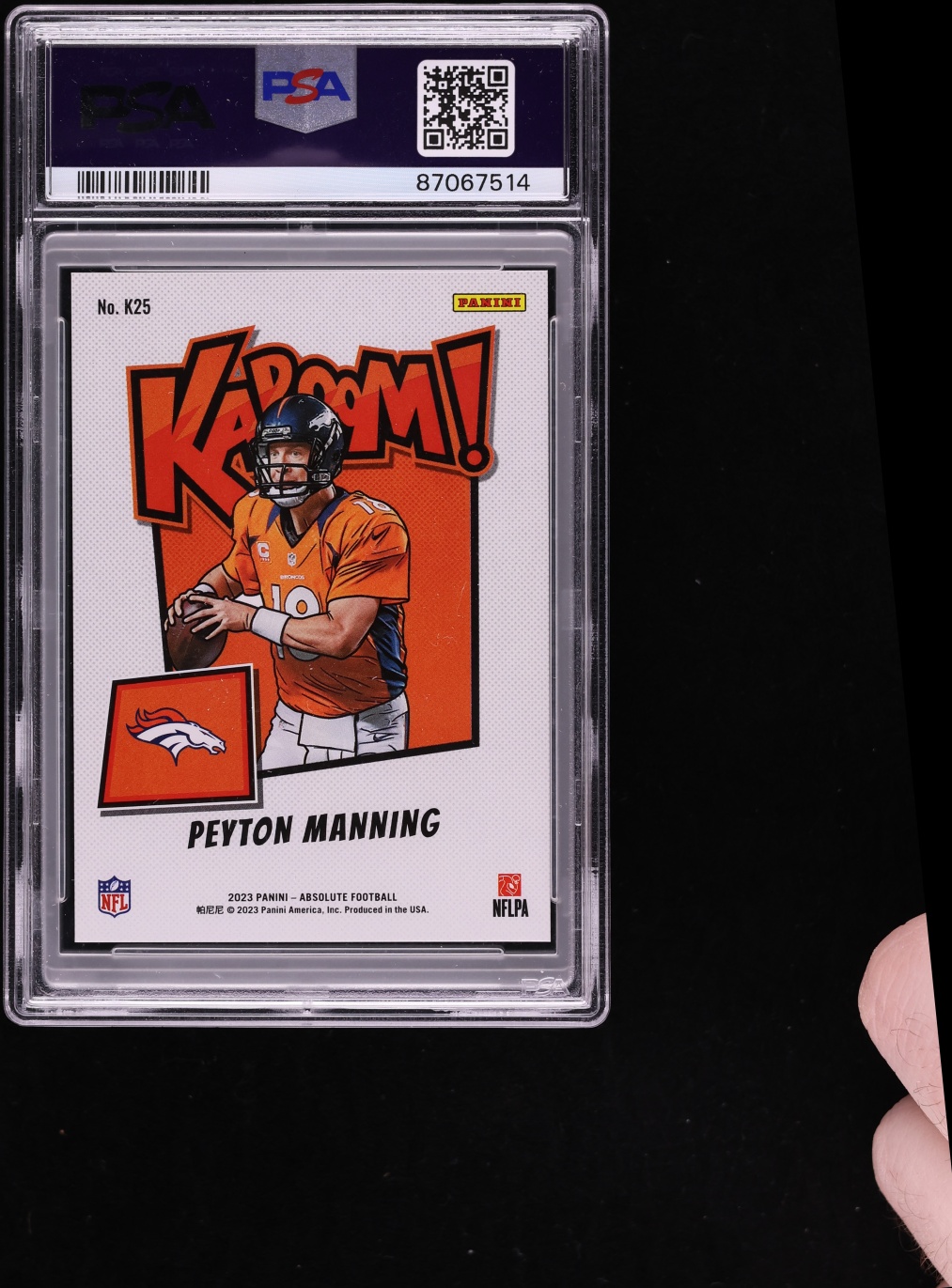 2023 Absolute Kaboom! Vertical Gold Peyton Manning /10 #K25 PSA 9 MINT
