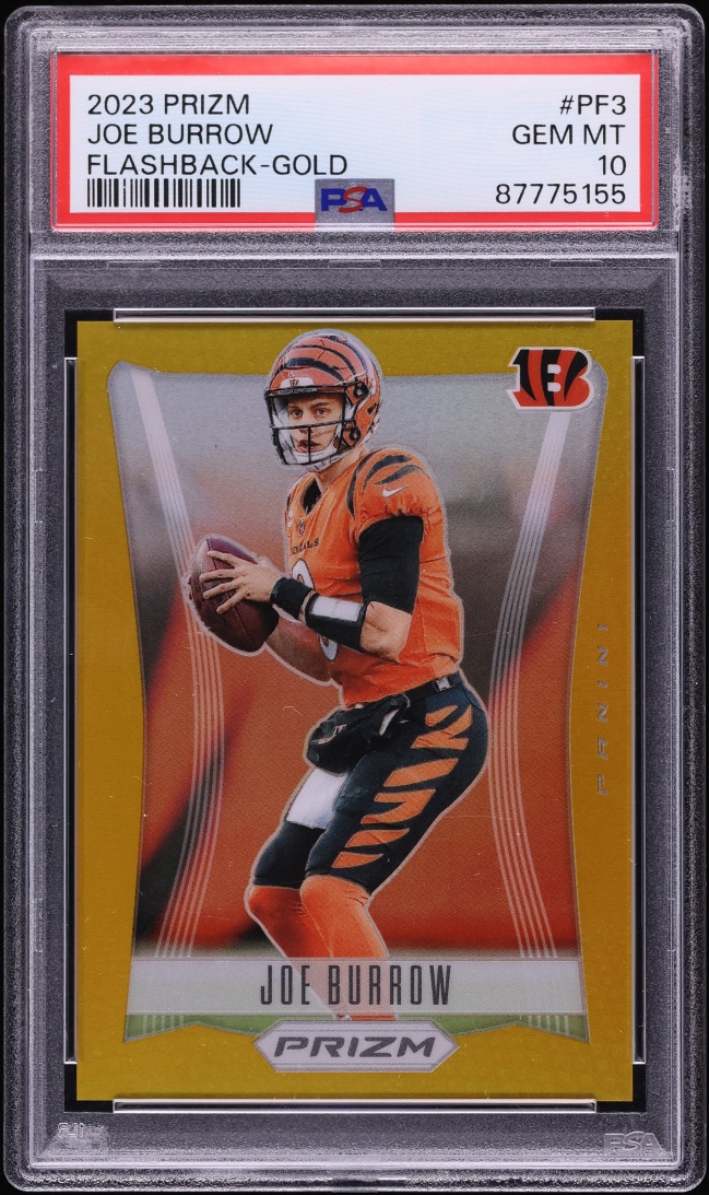 2023 Panini Prizm Flashback Gold Joe Burrow /10 #PF3 PSA 10 GEM MINT
