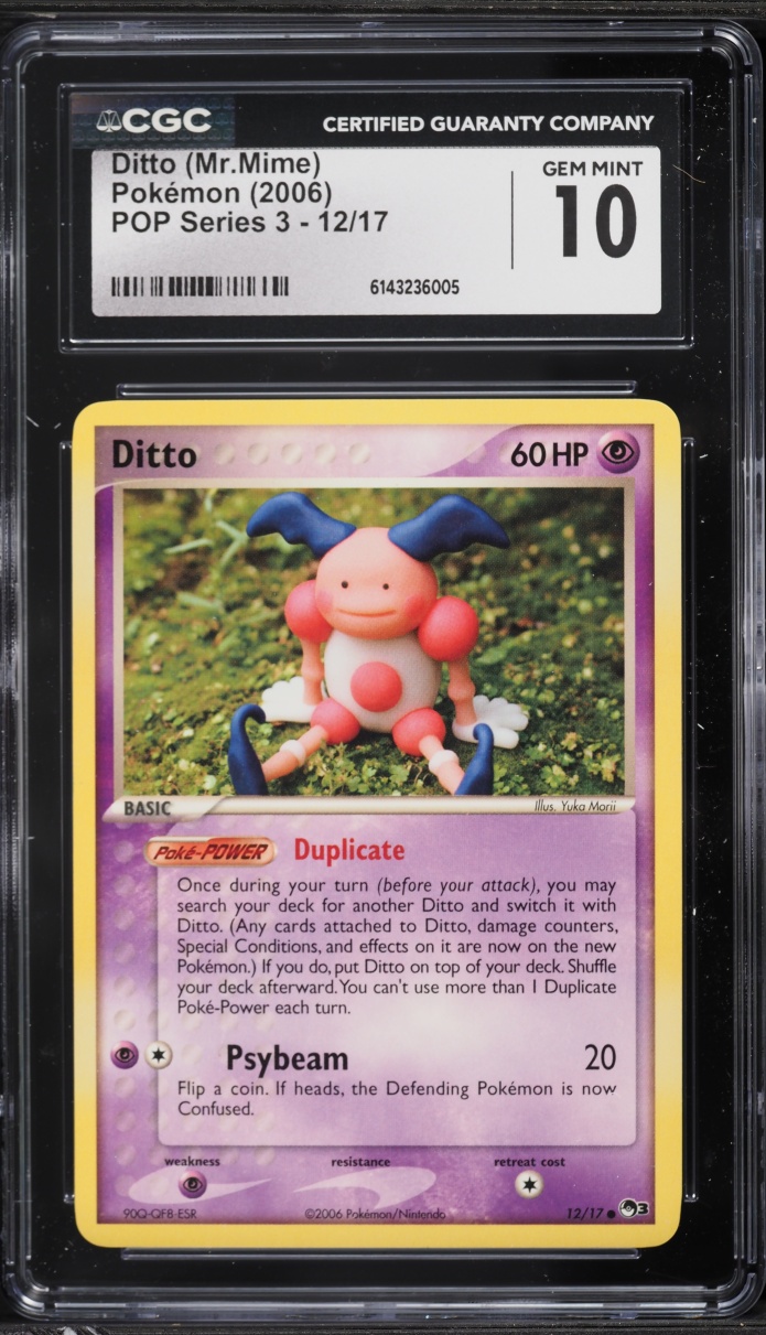 2006 Pokemon POP Series 3 Ditto Mr. Mime #12 CGC 10 GEM MINT