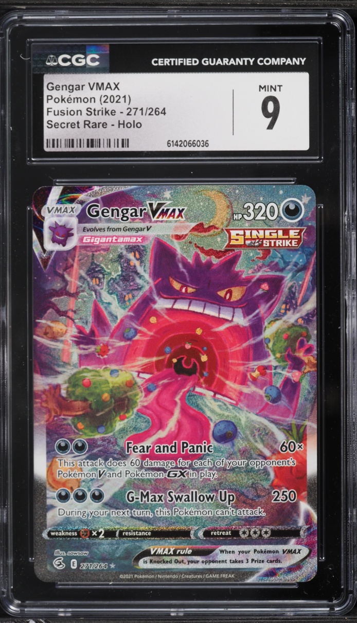 2021 Pokemon Sword & Shield Fusion Strike Alt Art Gengar VMAX #271 CGC 9 MINT