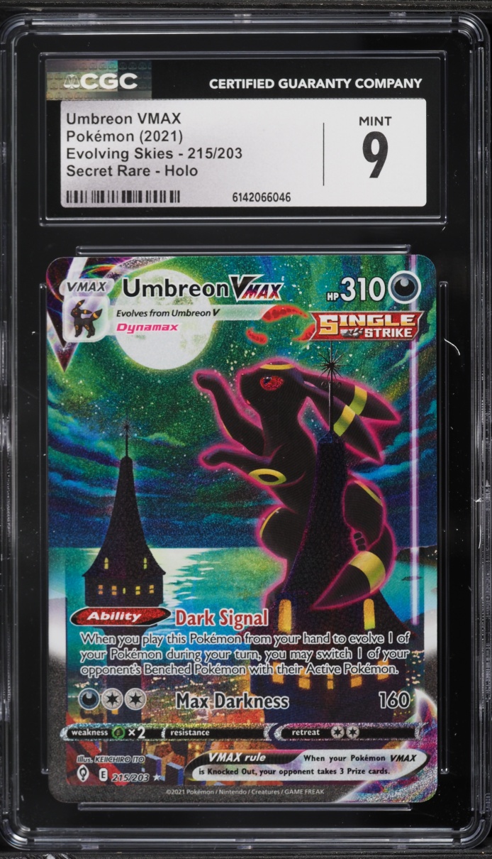 2021 Pokemon Sword & Shield Evolving Skies SEC Umbreon VMAX #215 CGC 9 MINT