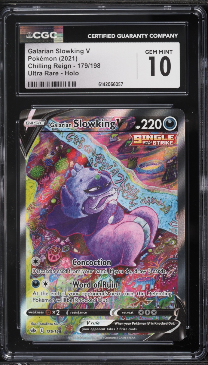2021 Pokemon Sword & Shield Chilling Reign Alt Art Galarian Slowking V #179 CGC 10 GEM MINT