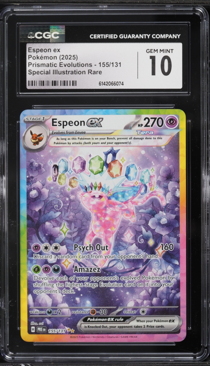 2025 Pokemon Scarlet & Violet Prismatic Evolutions SIR Espeon EX #155 CGC 10 GEM MINT
