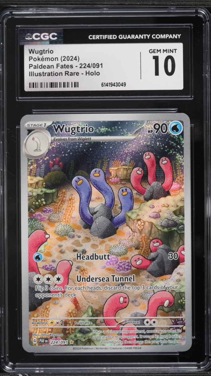 2024 Pokemon Scarlet & Violet Paldean Fates IR Wugtrio #224 CGC 10 GEM MINT