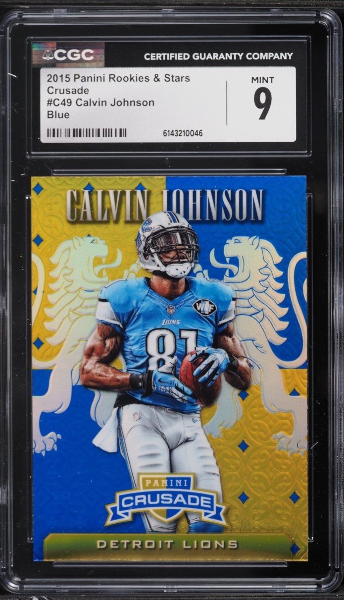 2015 Panini Rookies & Stars Crusade Blue Calvin Johnson #C49 CGC 9 MINT