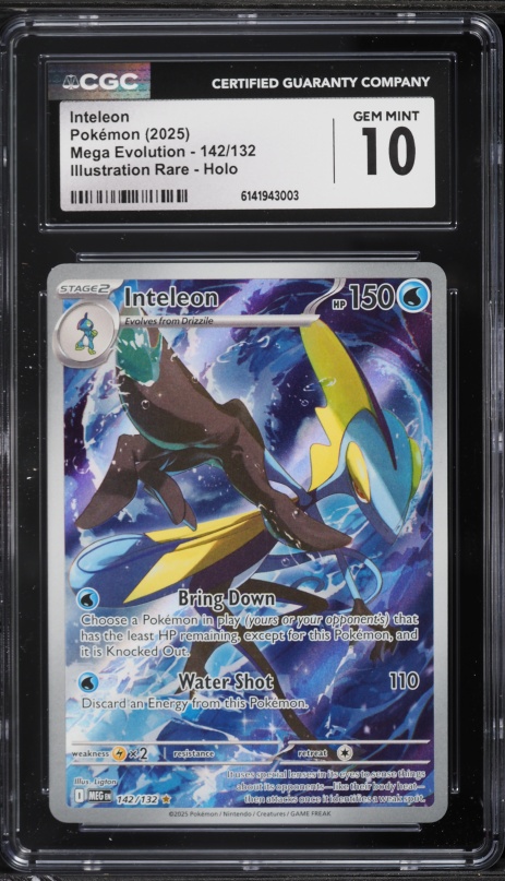 2025 Pokemon Mega Evolution IR Inteleon #142 CGC 10 GEM MINT on