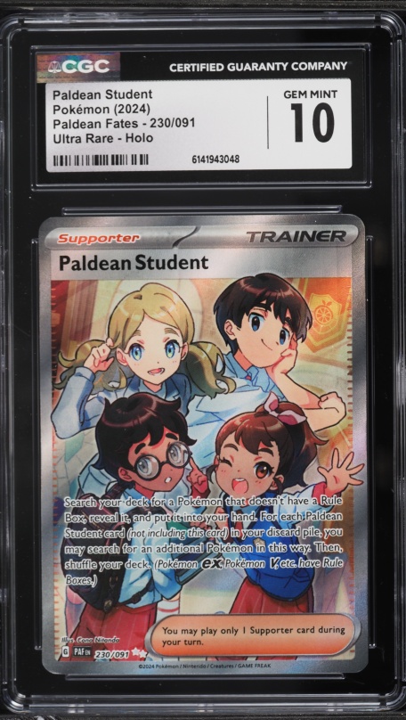 2024 Pokemon Scarlet & Violet Paldean Fates Full Art Paldean Student #230 CGC 10 GEM MINT