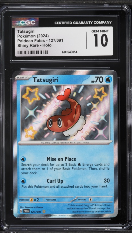 2024 Pokemon Scarlet & Violet Paldean Fates Shiny Rare Tatsugiri #127 CGC 10 GEM MINT