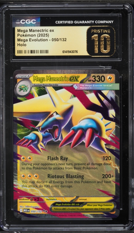 2025 Pokemon Mega Evolution Holo Mega Manectric Ex #50 CGC 10 PRISTINE