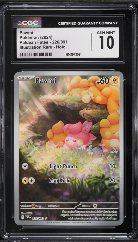 2024 Pokemon Scarlet & Violet Paldean Fates IR Pawmi #226 CGC 10 GEM MINT