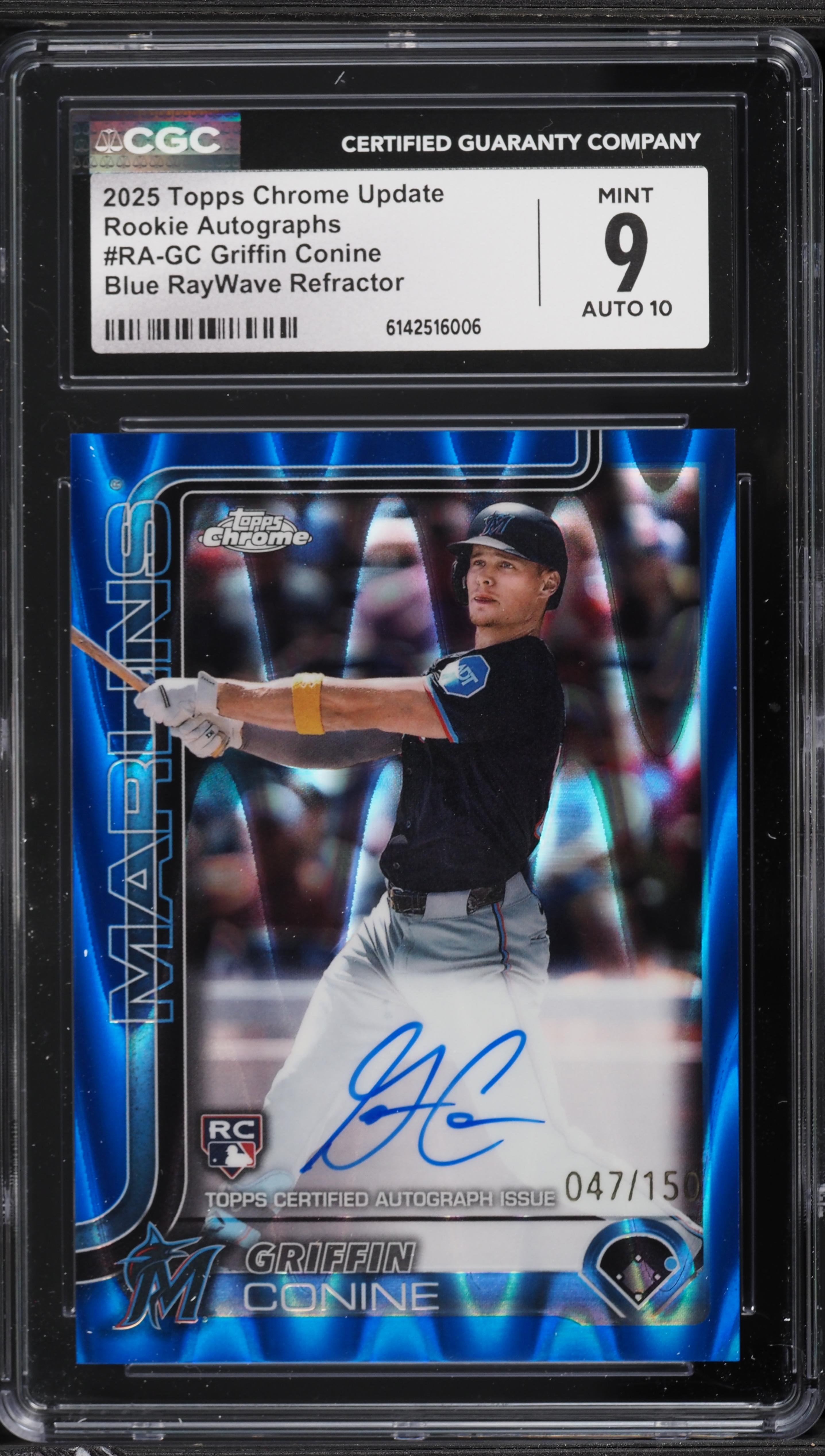 2025 Topps Chrome Update Blue Raywave Refractor Griffin Conine 